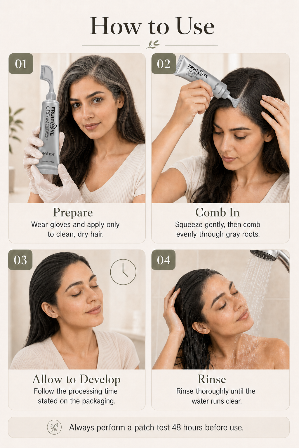 Velorra Comb-In Hair Color Cream — Instant Root Coverage at Home